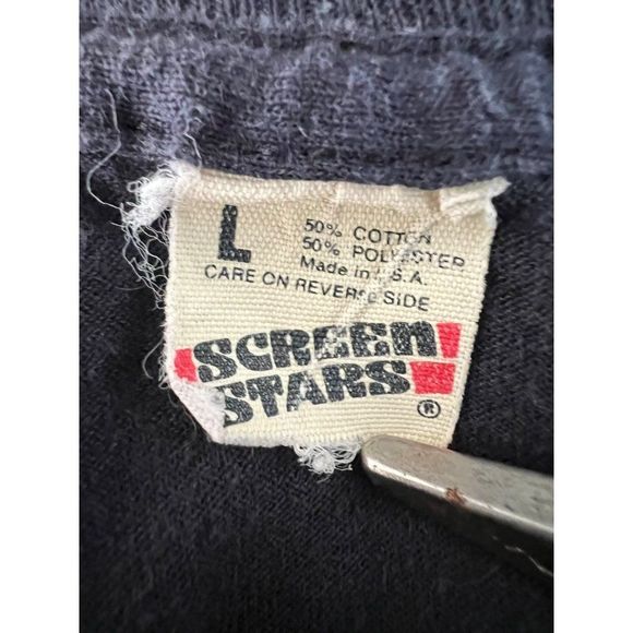 VTG Screen Stars Black Unicorn Single Stitch T Shirt Womens Sz L 80s - Picture 7 of 7